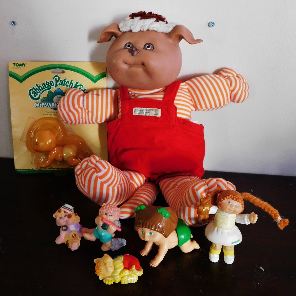 Vintage Cabbage Patch Kids Lot. 7 Pieces PVC, Crawling, Koosas. 1983/84. MOC.